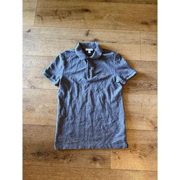 Lacoste Womens Gray Short Sleeve Collared T-shirt Size Small - Picture 1 of 3